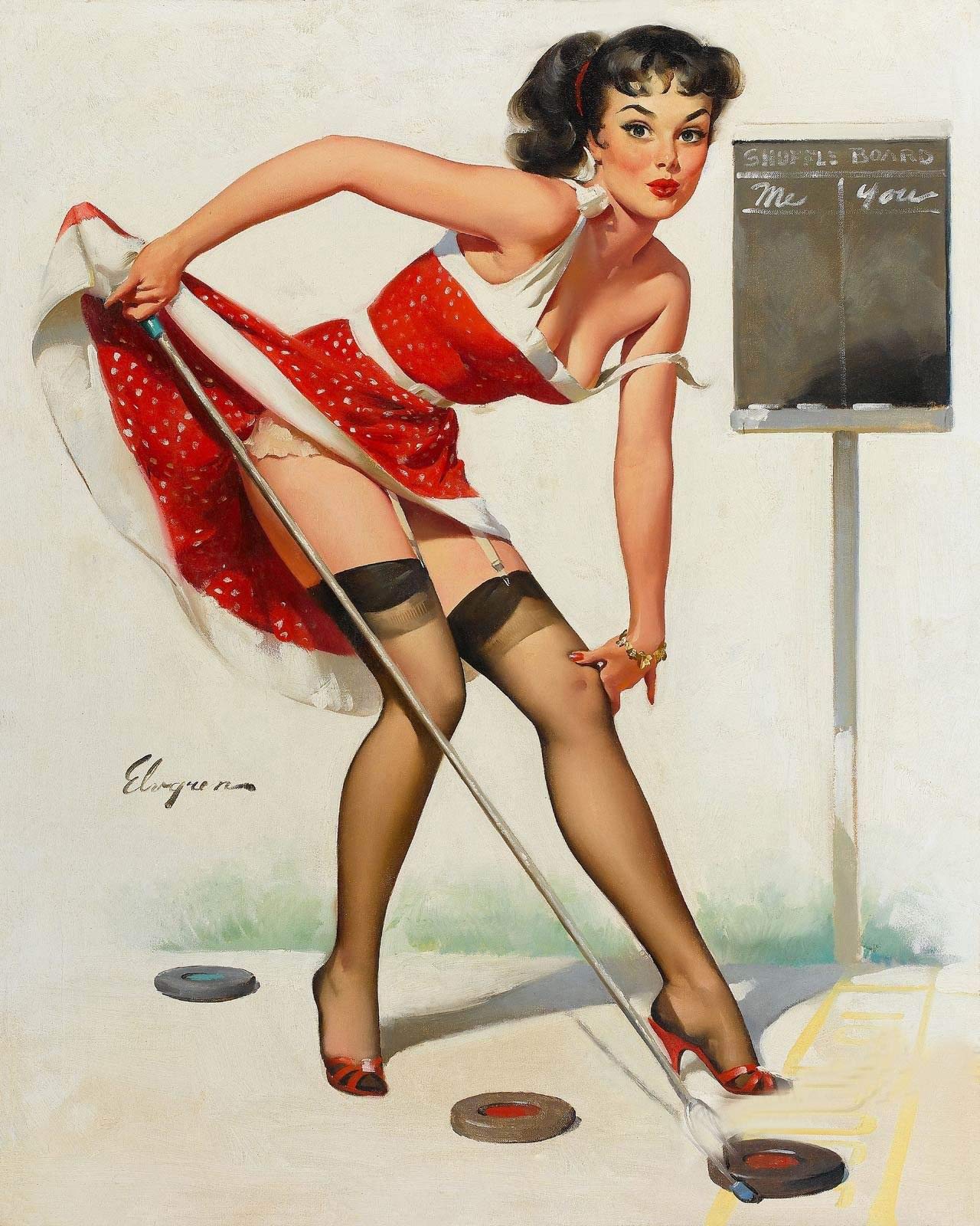 Amazon.com: Magnet Aiming to Please Vintage Style Elvgren Sexy Pin
